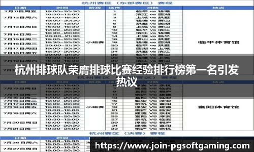 杭州排球队荣膺排球比赛经验排行榜第一名引发热议